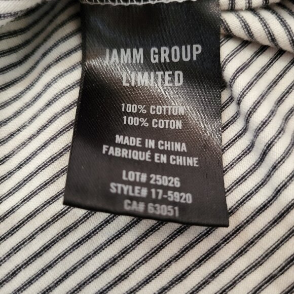 Julian and Mark Shirt Mens XL White Short Sleeve Black Striped Polo 100% Cotton - Picture 7 of 7